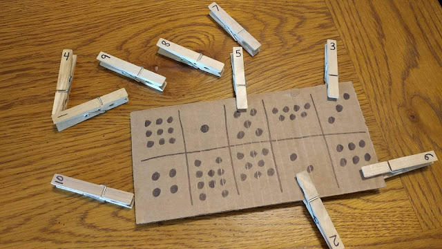 Clothespin letter and number matching