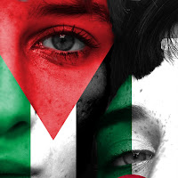 صورة علم الجزائر وعلم فلسطين على الوجه اصدقاء الى الابد