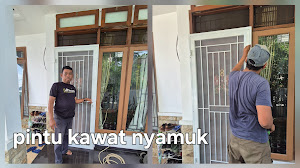 Terpasang pintu kawat nyamuk besi di rumah bpk mofren di sektor melati gdc depok