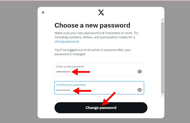 Buat kata sandi baru dan konfirmasinya, kemudian klik  Change Password !