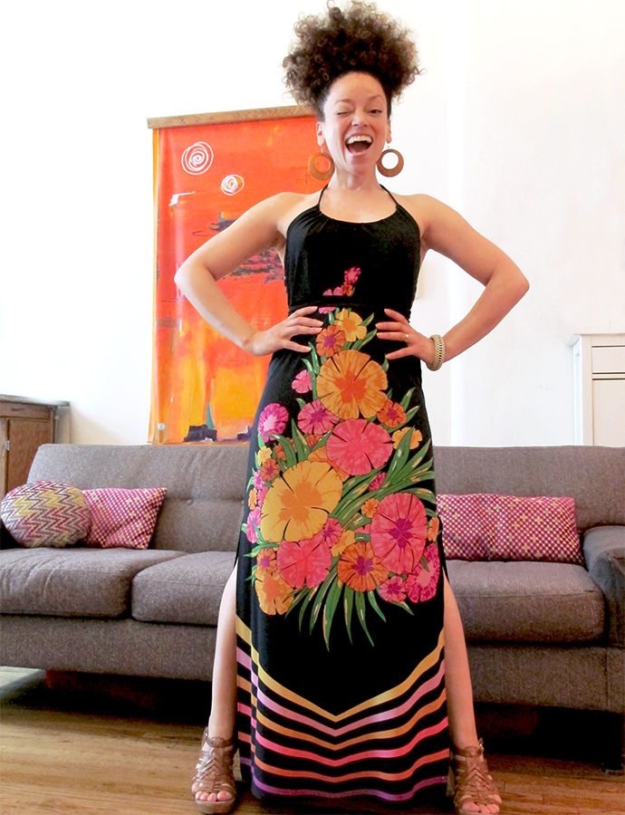oonaballoona | a sewing blog by marcy harriell | halter panel print maxi burda dress