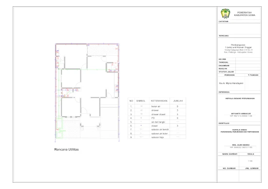 27 contoh lembar rencana utilitas gambar kerja rumah minimalis