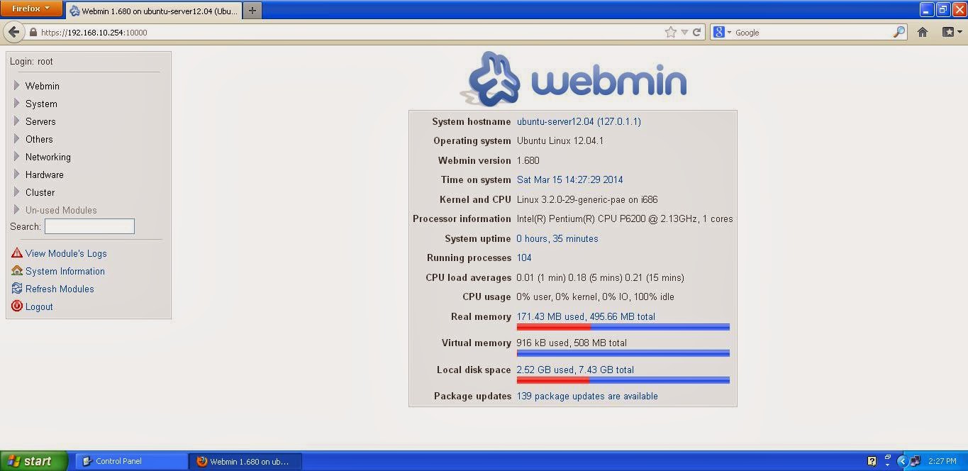 Cara Install Webmin di Ubuntu Server 12.04