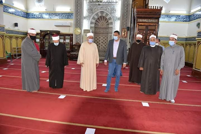 في زيارة لمسجد النصر بالمنصورة  محافظ الدقهلية يوصي بالحفاظ علي اجراءات التباعد