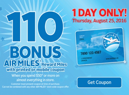 Rexall Pharma Plus 110 Bonus Air Miles Reward Miles Coupon