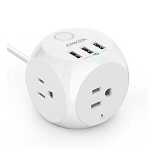 Power Strip, Anker PowerPort Cube, 3 Outlets and 3 USB Ports with Switch Control, Overload Protection, 5 ft Cable, Ultra-Compact for Travel and Office