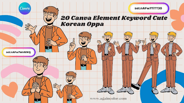 20 Canva Element Keyword Cute Korean Oppa