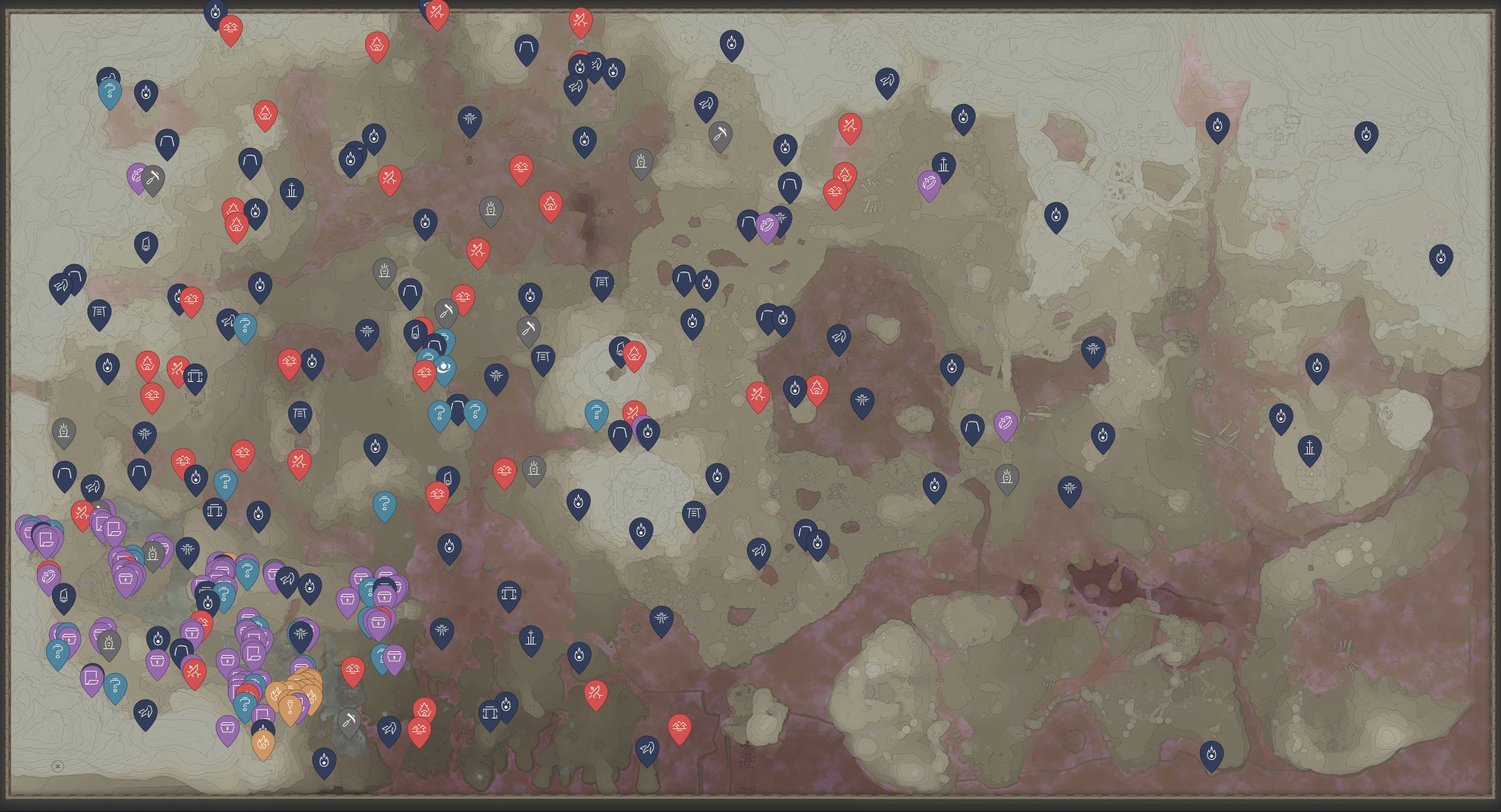 Interactive enshrouded map, where can you find a map with all the points of interest
