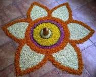 Simple Flower Rangoli Designs For Diwali