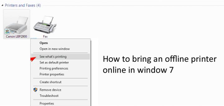 Como colocar uma impressora offline online na janela 7 