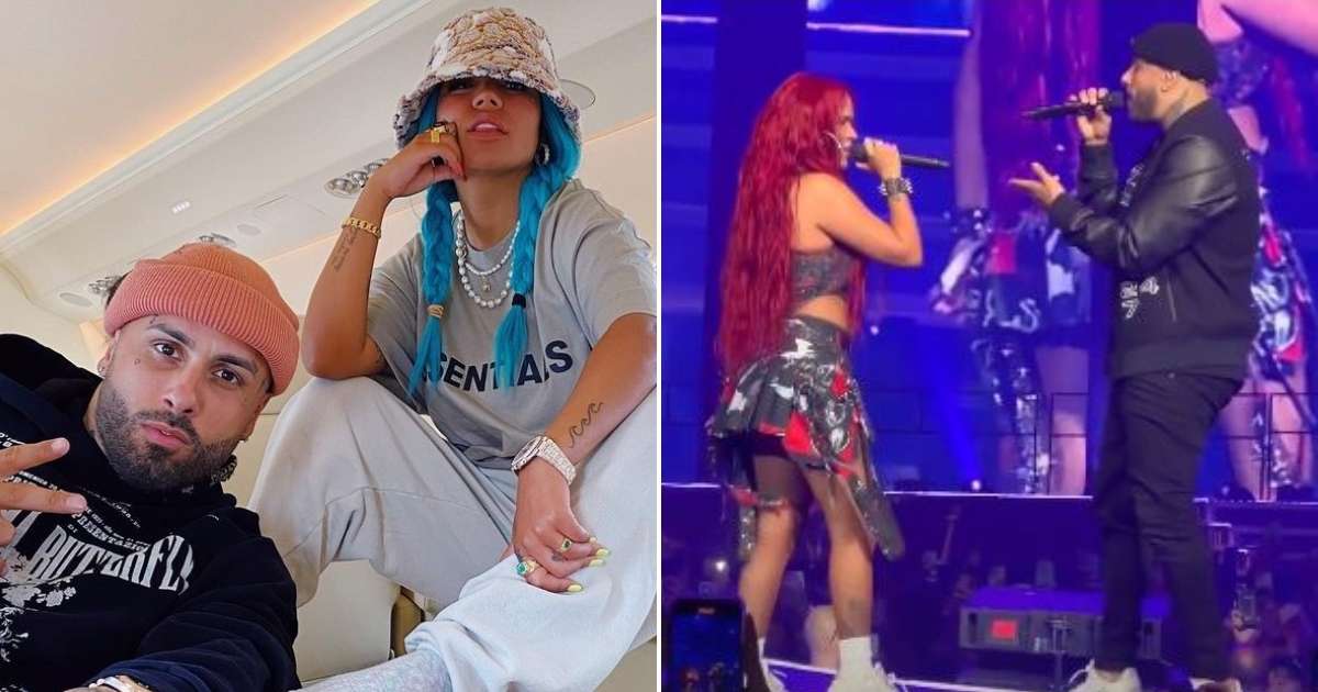 La Bichota #KarolG y Nicky Jam en Miami cantan "Travesuras" 