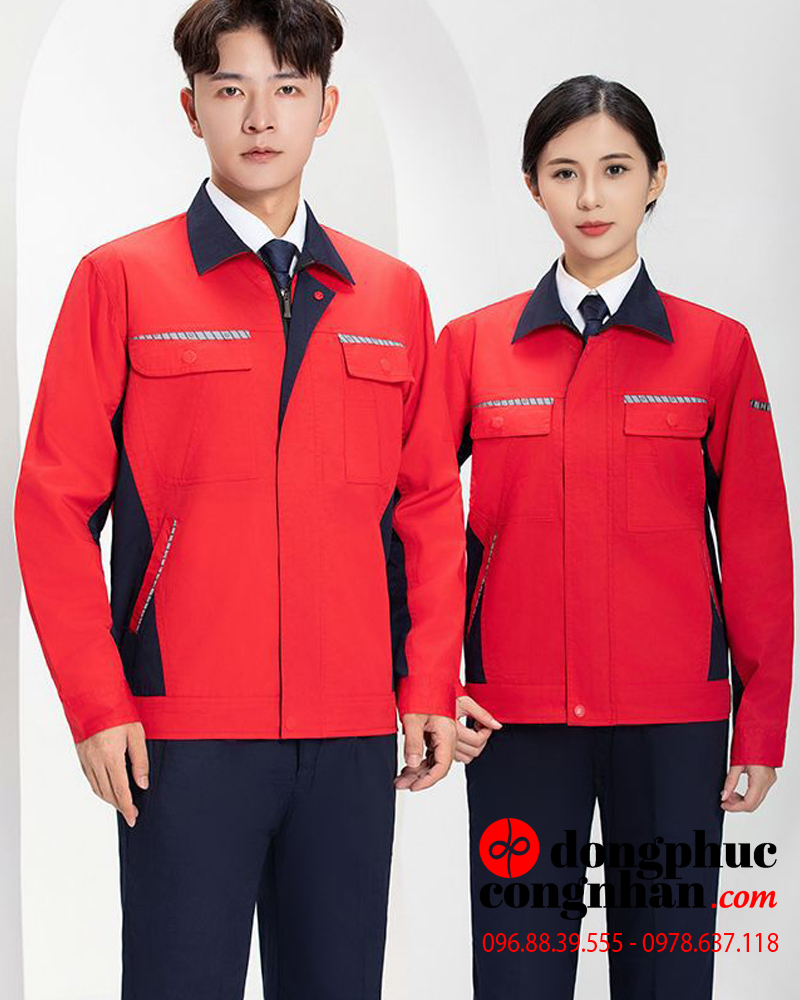 Mẫu áo đồng phục công nhân cổ bẻ