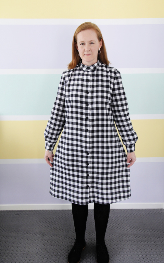 black and white check shirt dress simplicity 8014 www.loweryourpresserfoot.blogspot.com