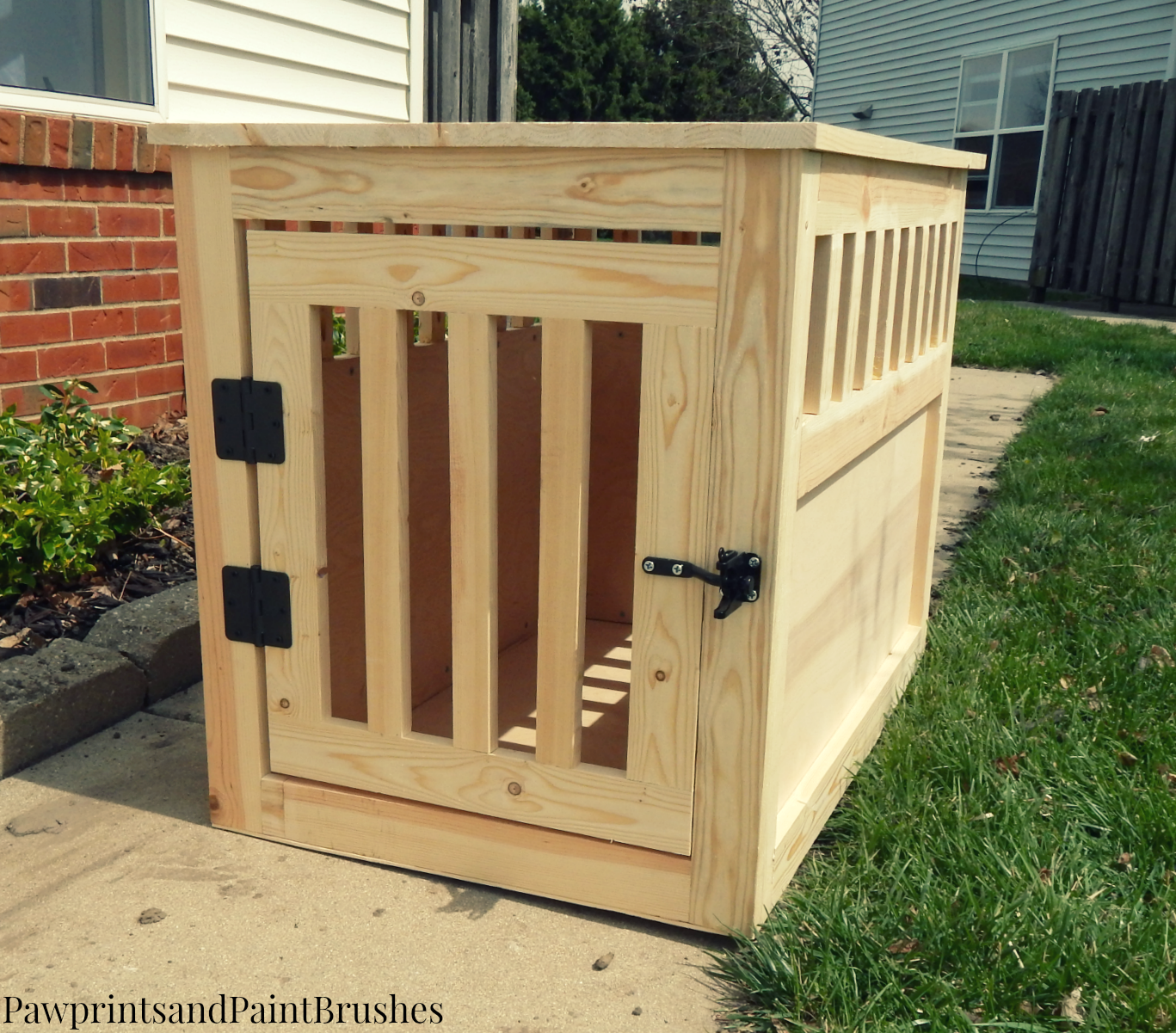 Paw Prints and Paintbrushes: DIY Wooden Dog Crate That 