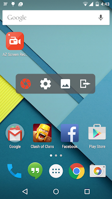 Tampilan menu pada aplikasi AZ Screen Recorder - No Root Tampilan menu pada aplikasi AZ Screen Recorder - No Root