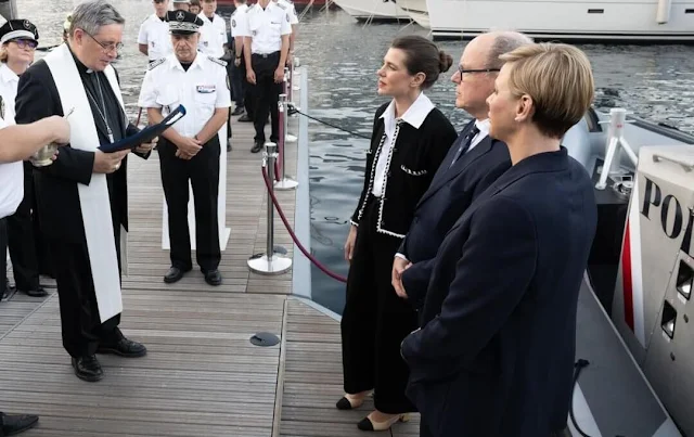 Princess Charlene and Charlotte Casiraghi attended the official launch of new rapid intervention vessel