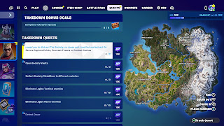 The list of Takedown quests in Fortnite.