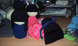 crocheting a kokeshi doll