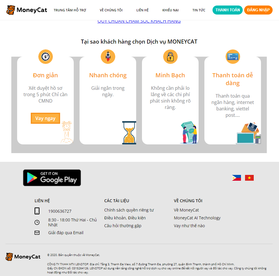 MoneyCat tín dụng đen?