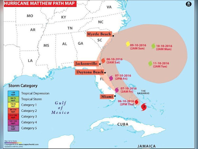 Map Of Florida Hurricane Matthew