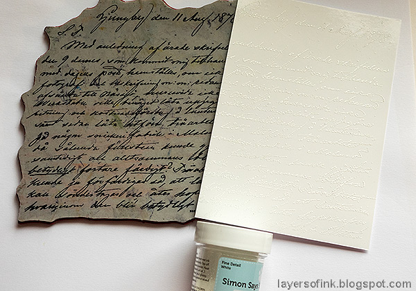 Layers of ink - Autumn Window Tutorial by Anna-Karin Evaldsson. Stamp with Simon Says Stamp Old Letter.