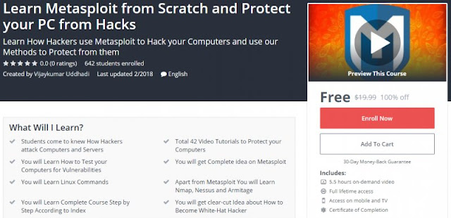 [100% Off] Learn Metasploit from Scratch and Protect your PC from Hacks| Worth 19,99$