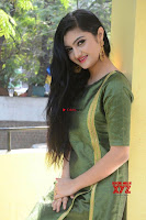 Akshitha cute beauty in Green Salwar at Satya Gang Movie Audio Success meet ~  Exclusive Galleries 032.jpg