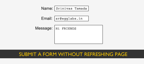 Submit Form without Refreshing Page with Jquery