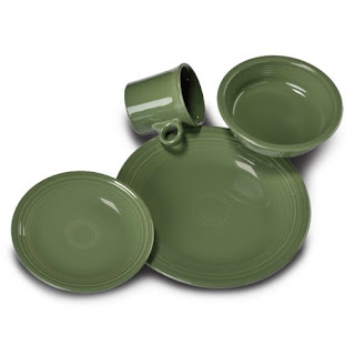 fiestaware made in america place setting in olive green