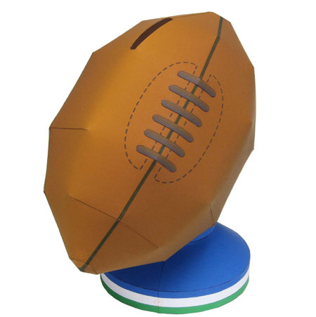 Rugby Ball Money Box Papercraft