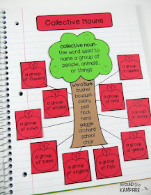 Apple activities-Collective Nouns interactive notebook for 2nd and 3rd grade.