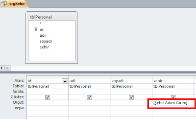 Access Sorgu Tasarımı