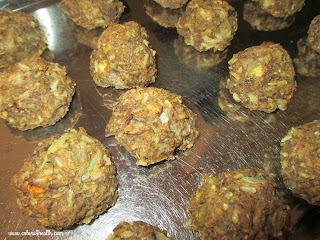 Veg Meatballs on Tray in Oven