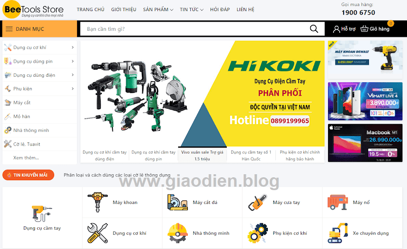 Template blogspot bán dụng cụ cơ khí