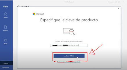 activación de producto de office
