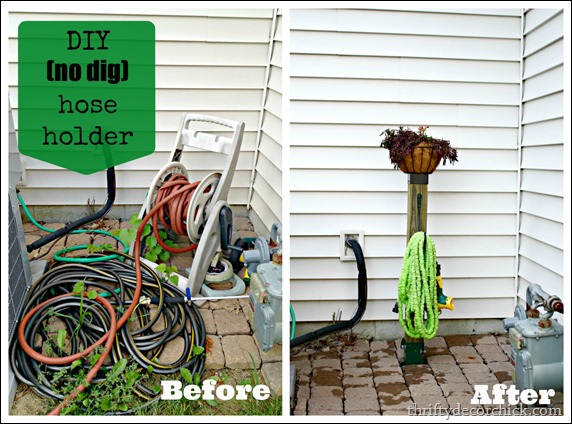DIY no dig hose holder