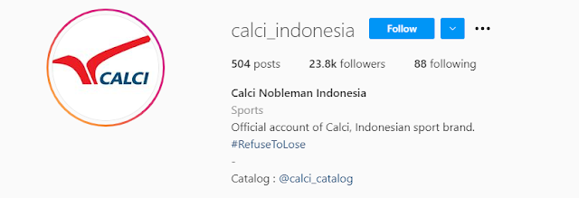 Followers Instagram Sepatu Futsal Calci pada Saat Artikel Dituli