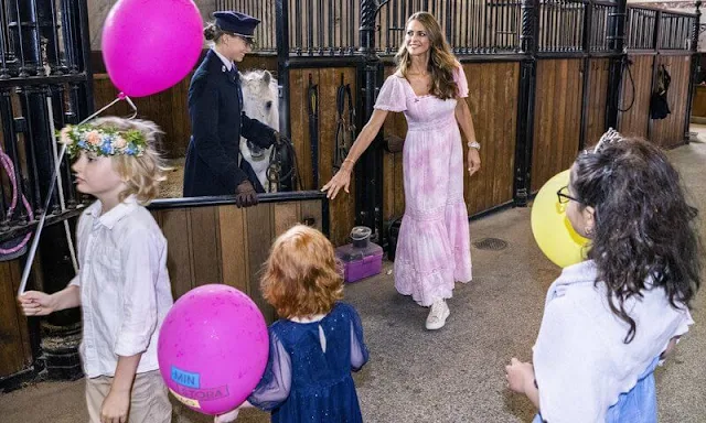 Princess Madeleine wore a new pink norma midi dress by LoveShackFancy. Princess Leonore