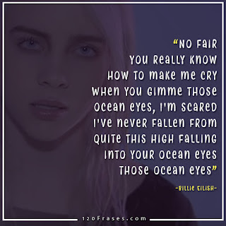 Billie Eilish quotes from her song "ocean eyes"