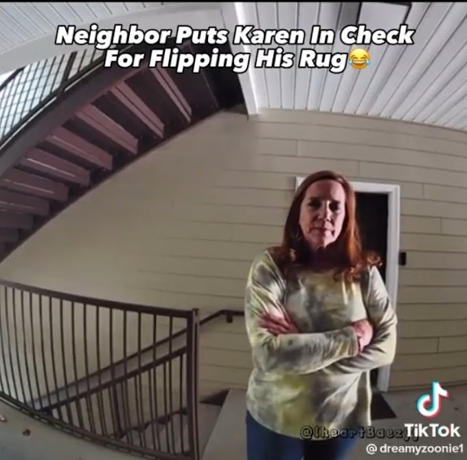 Neighbour Tells Woman Off for Flipping His Rug - Watch Video 