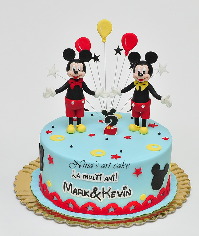 Nina S Art Cake Tort Mickey Mouse Pentru Mark Si Kevin