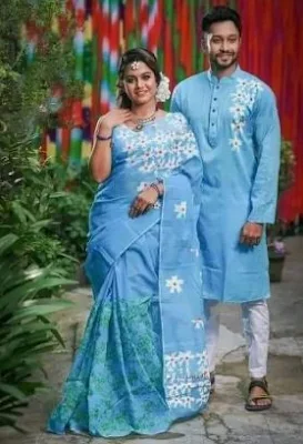 Occasional Dress/Couple Set/Matching Dress/Traditionally Dress/Sari And Panjabi