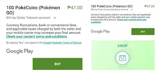 Buy Pokecoins Smart and Globe