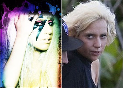 pics of lady gaga without makeup and wig. tattoo lady gaga no makeup or