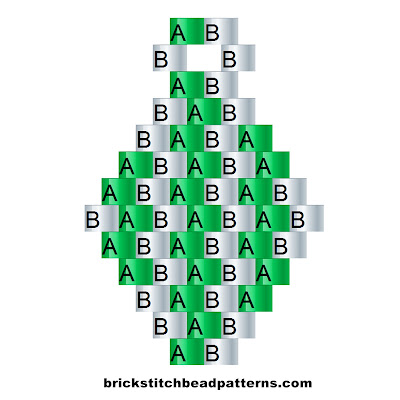 Free beginner brick stitch seed bead earring pattern labeled color chart.