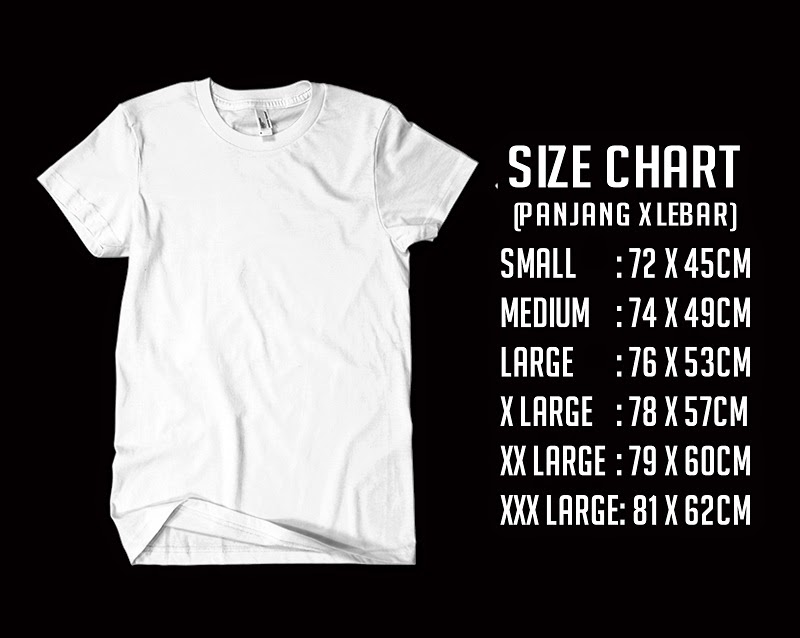 Daftar Lengkap Kumpulan Size Chart Kaos Yuk Dipilih 
