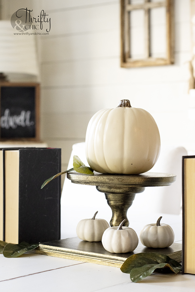 DIY two tiered tray. Fall to halloween tablescape. Fall tray decor. Halloween tray decor. Gold plated two tiered tray tutorial.