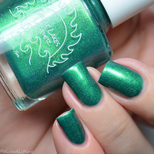 jade nail polish with gold shimmer