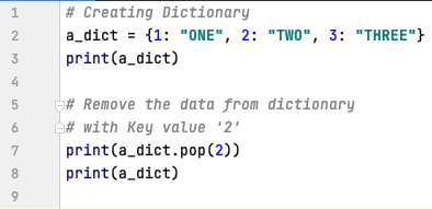 Delete an item from the dictionary in Python