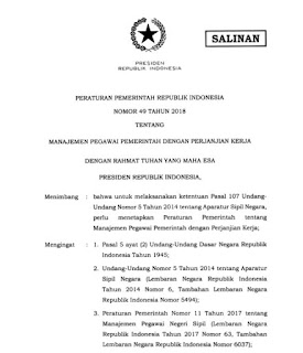 Presiden Republik Indonesia telah mengeluarkan  Download PP Nomor 49 Tahun 2018